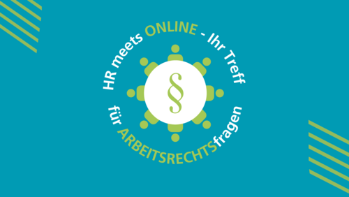 Illustration Kreis mit Paragraphenzeichen und Menschen rundherum