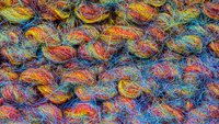 Bunte Fasern in Nahaufnahme